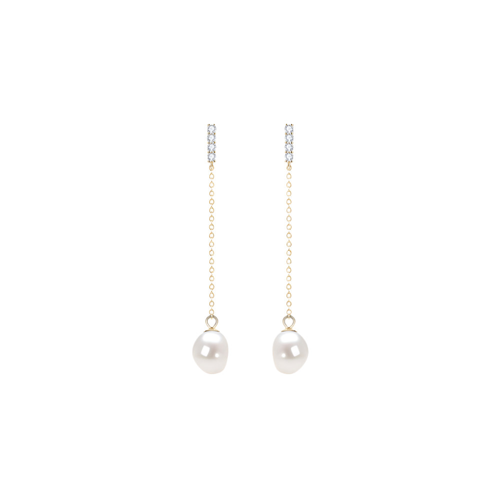 Freshwater Pearl Drop Earring-gold