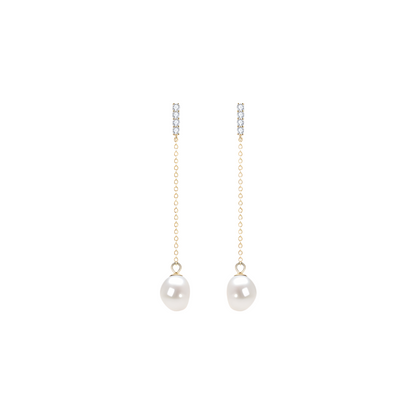 Freshwater Pearl Drop Earring-gold