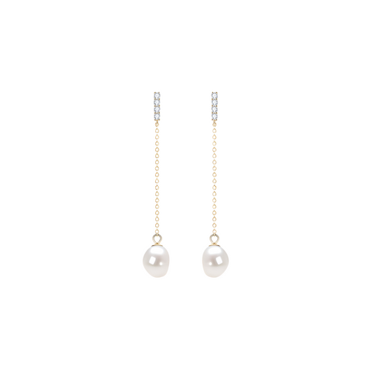 Freshwater Pearl Drop Earring-gold