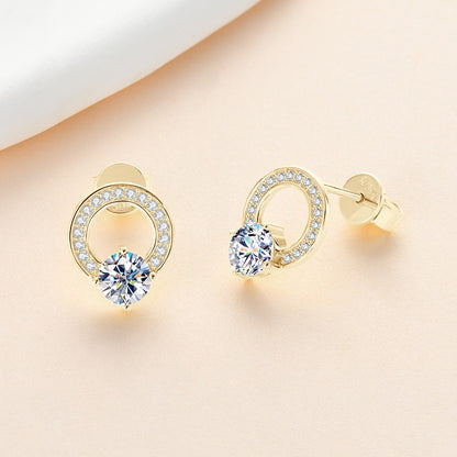 Moissanite Ear Stud-Gold