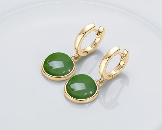 925 Sterling Silver Jade Jasper Drop Earrings - Women's Jewelry Online