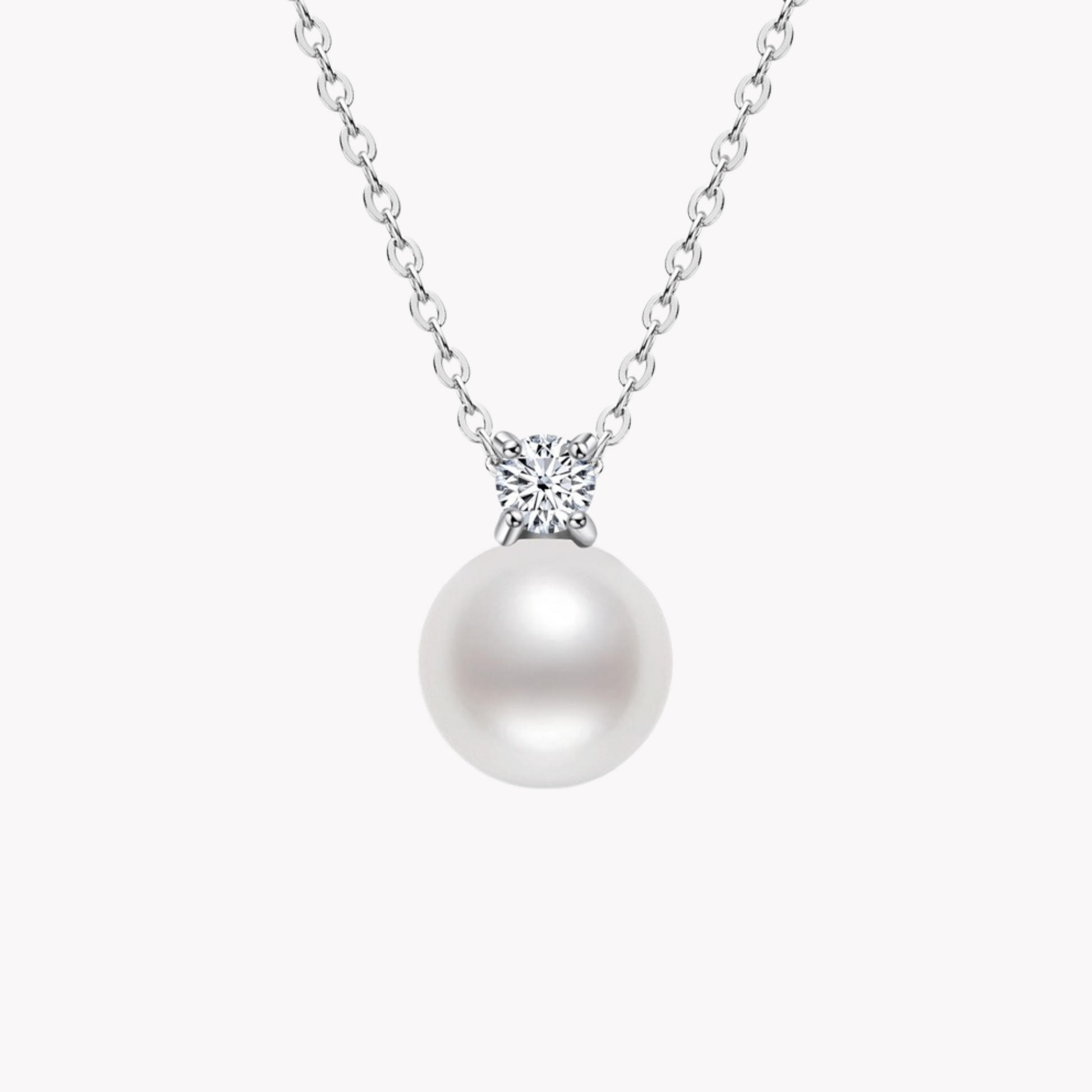 Women's 925 Sterling Silver Freshwater Pearl & Zircon Pendant Necklace