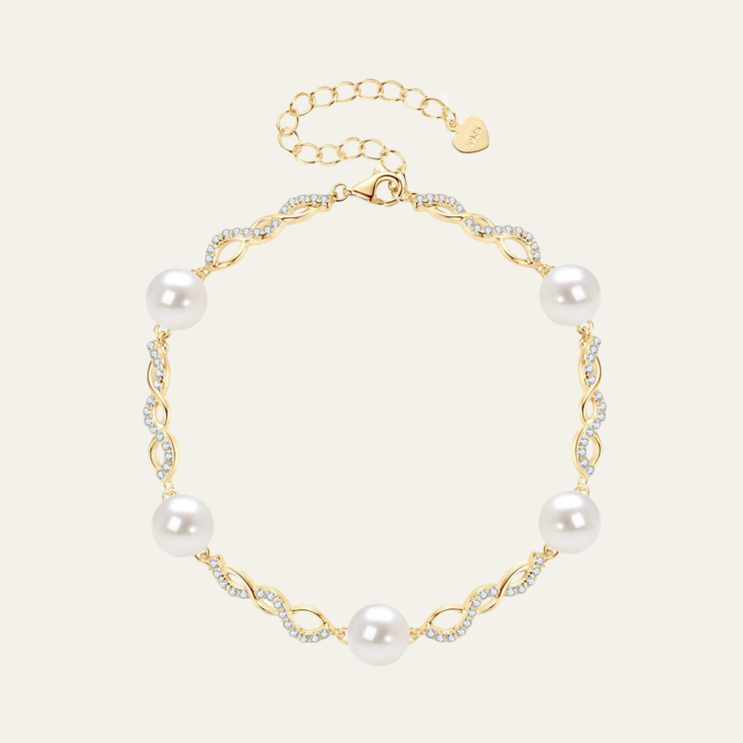 Elegant Sterling Silver Dainty Pearl Bracelet