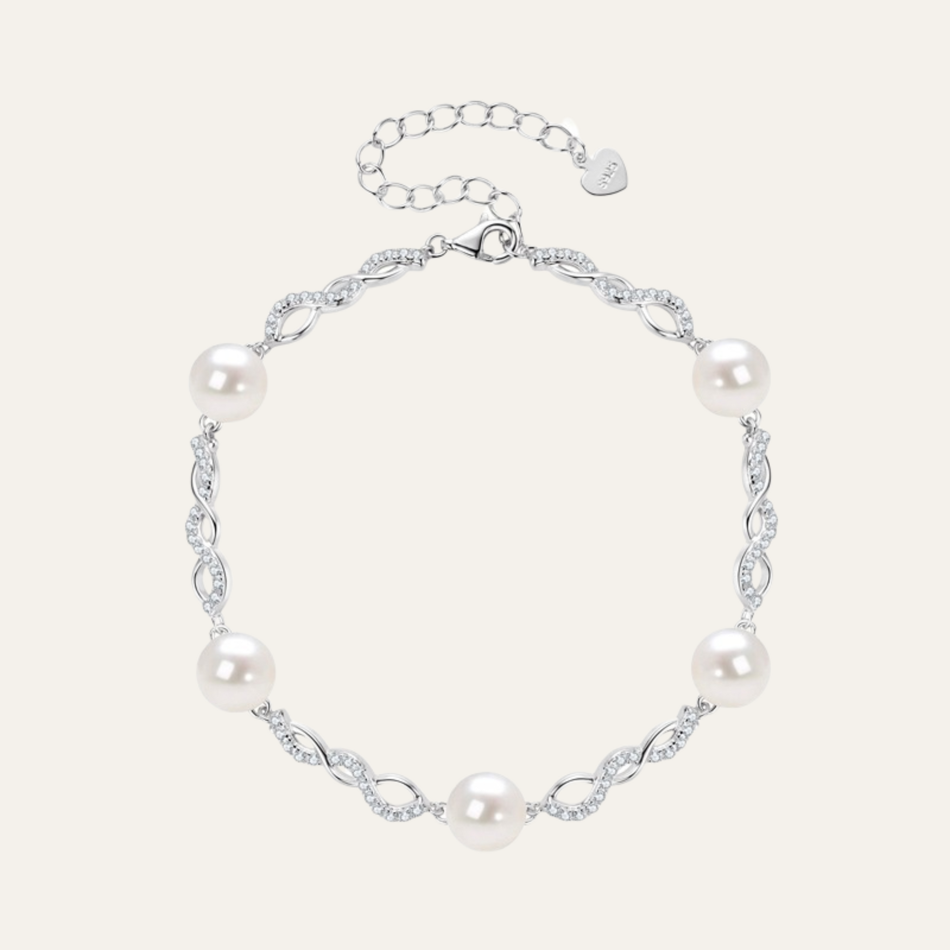 Elegant Sterling Silver Dainty Pearl Bracelet