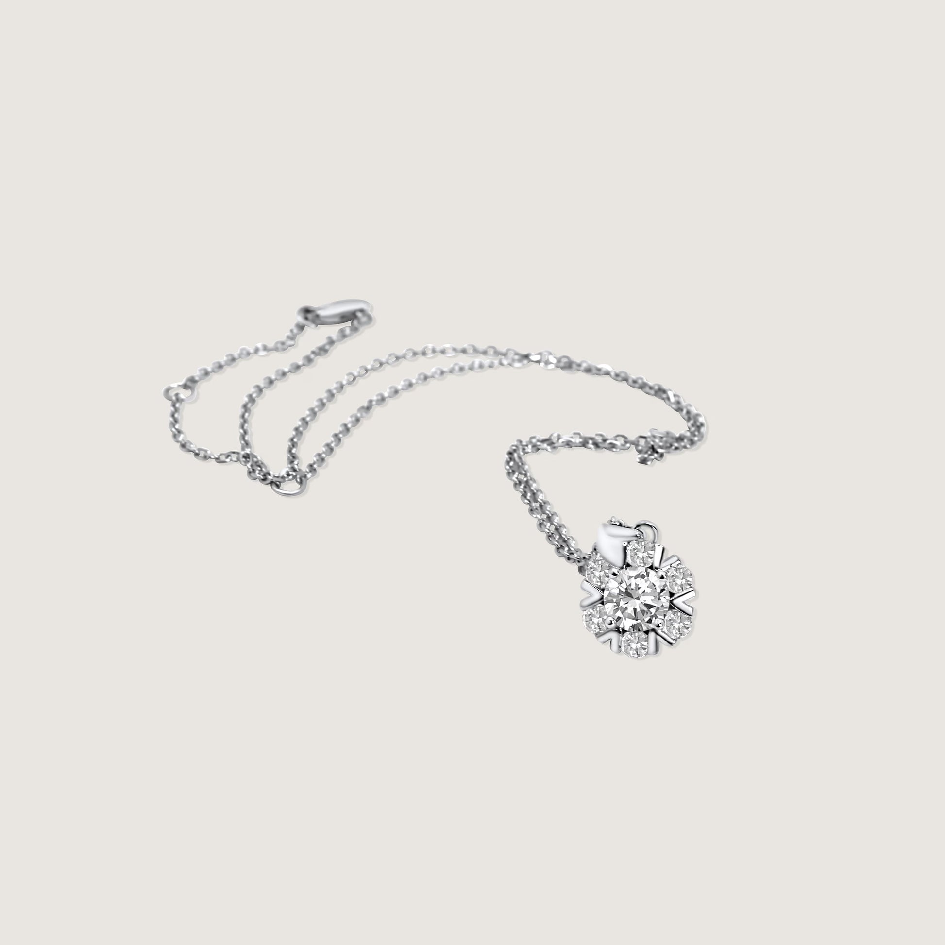 Luxurious Halo Moissanite Pendant Necklace