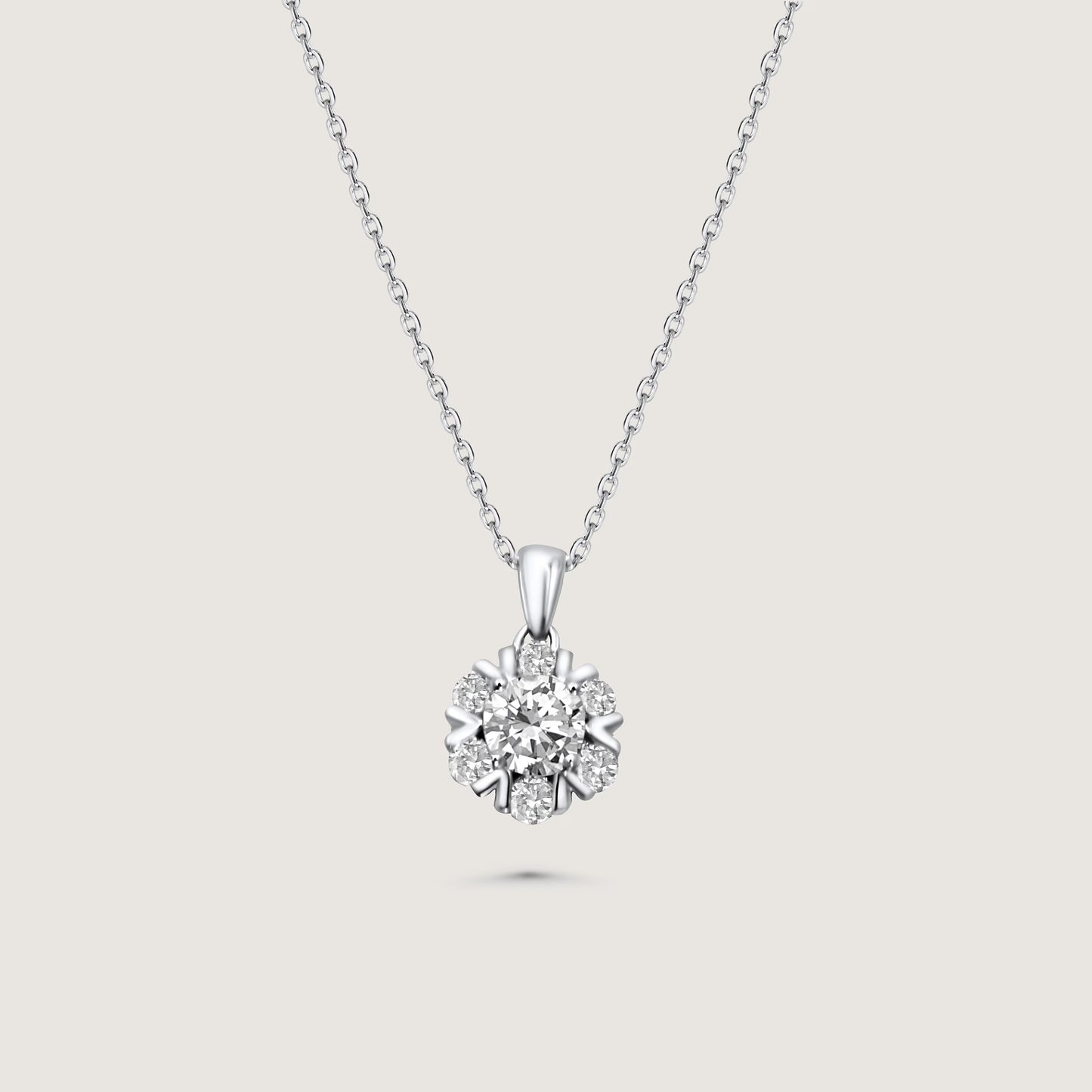 Luxurious Halo Moissanite Pendant Necklace