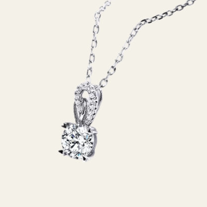 925 Sterling Silver Luxury Moissanite Pendant Necklace For Women's