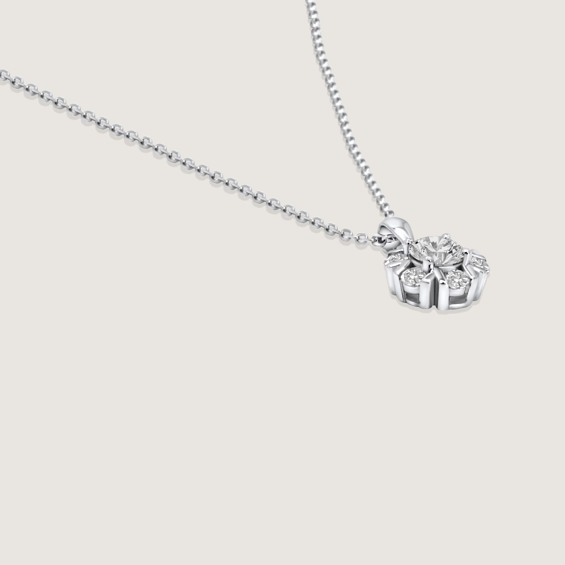 Luxurious Halo Moissanite Pendant Necklace