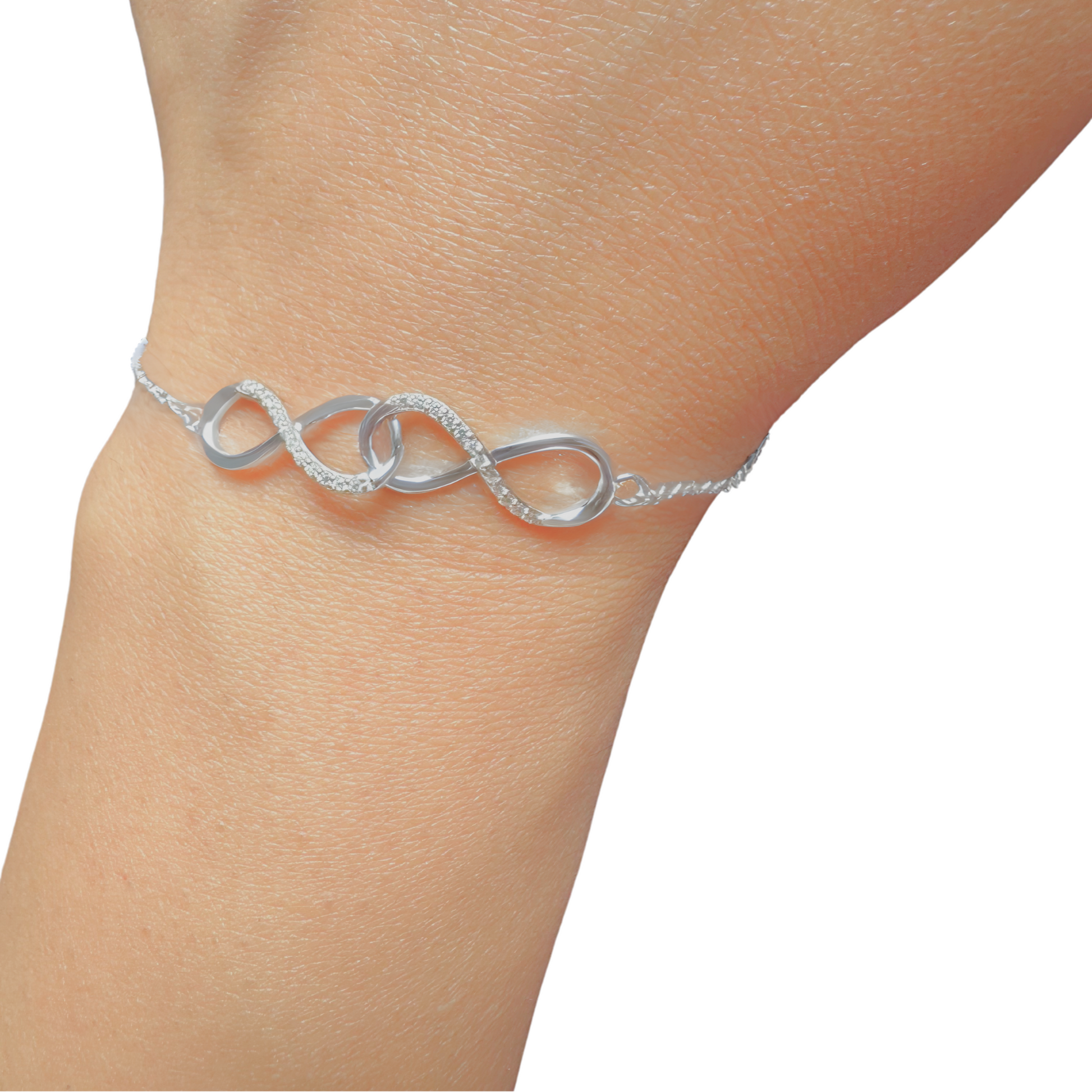 Women's Sterling Silver Infinity Bracelet - Ladies Trendy Jewelry 2024