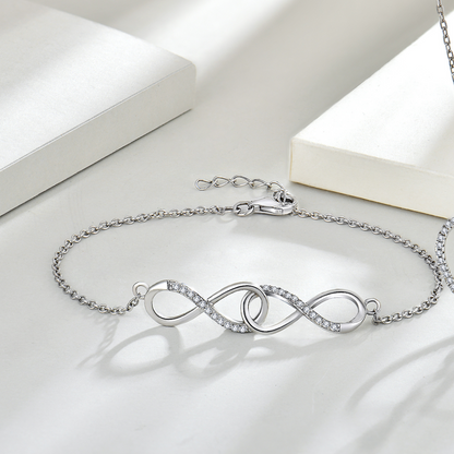 Women's Sterling Silver Infinity Bracelet - Ladies Trendy Jewelry 2024