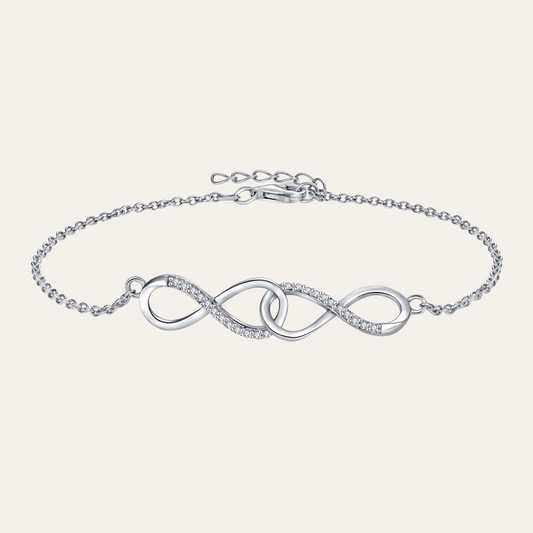 Women's Sterling Silver Infinity Bracelet - Ladies Trendy Jewelry 2024