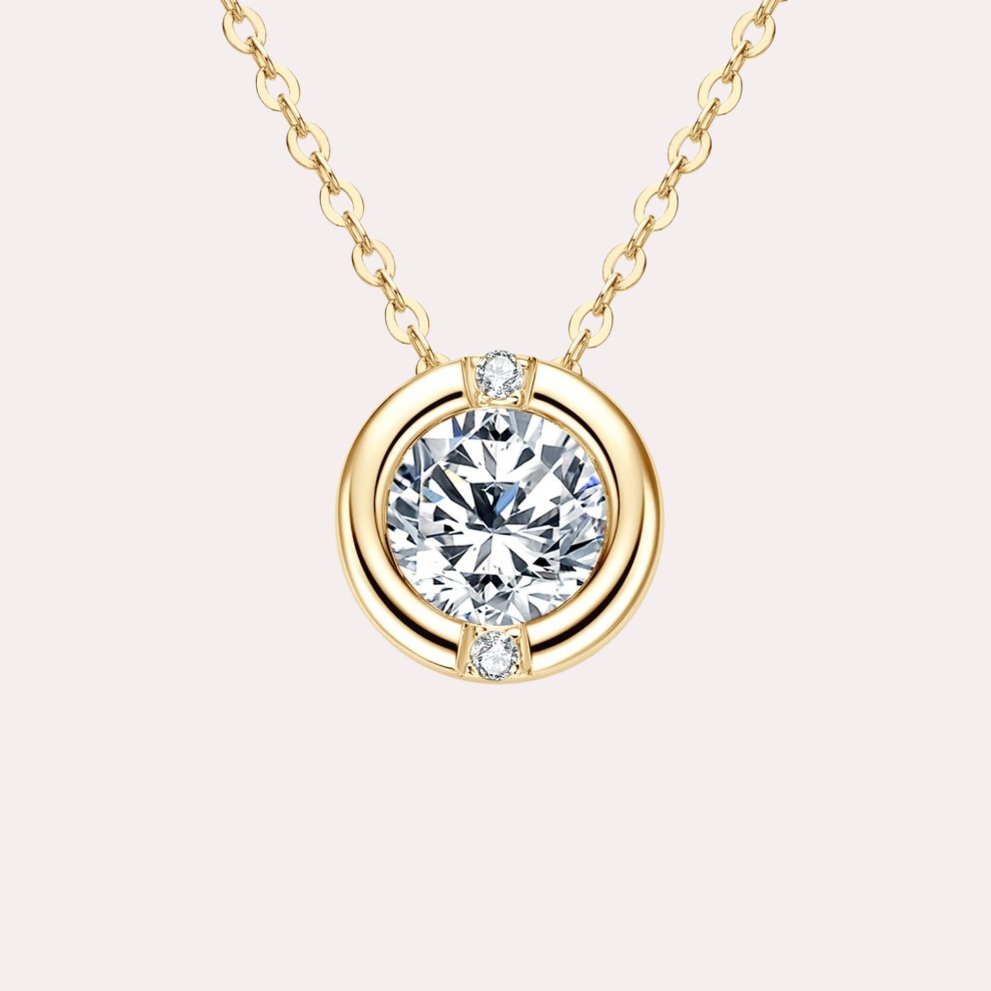 Classic Moissanite Solitaire Pendant Necklace in GOLD